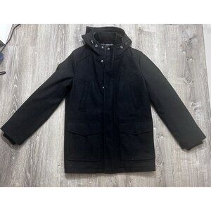 Tommy Hilfiger Overcoat Jacket Men's Size Small Full Zip Pockets Wool Blend Gray